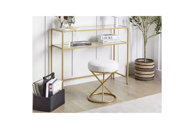 Pall Presho Vitt/guld - Vitt/guld - Möbler - Stolar & fåtöljer - Pall & puff - Fotpall