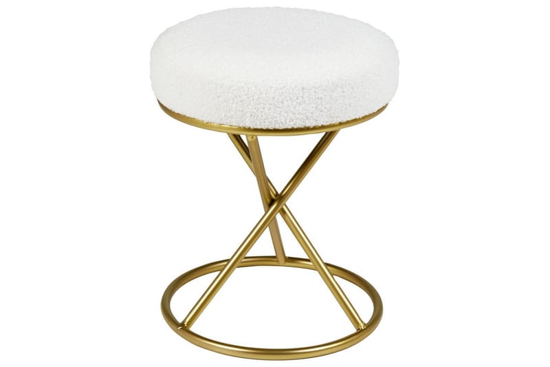 Pall Presho Vitt/guld - Vitt/guld - Möbler - Stolar & fåtöljer - Pall & puff - Fotpall
