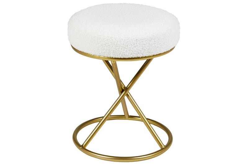 Pall Presho Vitt/guld - Vitt/guld - Möbler - Stolar & fåtöljer - Pall & puff - Fotpall