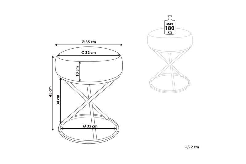 Pall Presho Vitt/guld - Vitt/guld - Möbler - Stolar & fåtöljer - Pall & puff - Fotpall