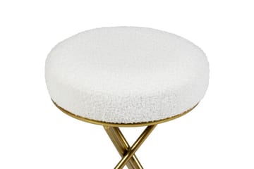 Pall Presho Vitt/guld - Vitt/guld - Möbler - Stolar & fåtöljer - Pall & puff - Fotpall