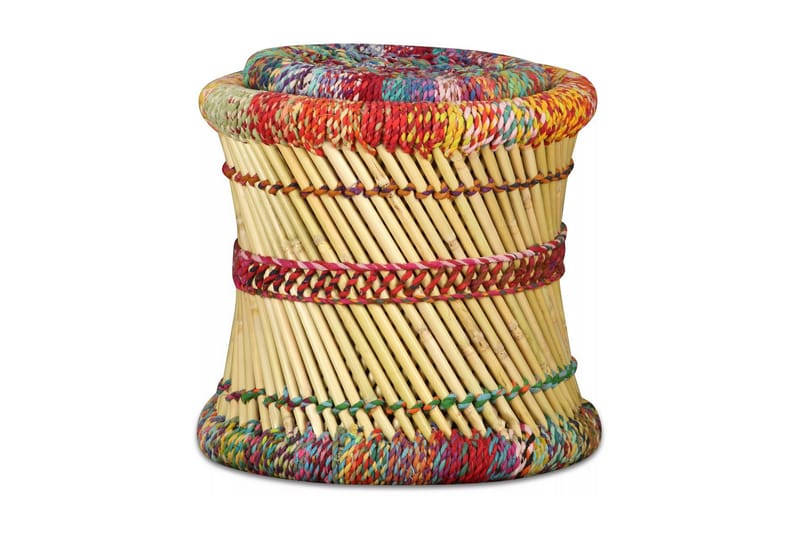 Pallar med chindidetaljer 2 st flerfärgad bambu - Flerfärgad - Möbler - Stolar & fåtöljer - Pall & puff