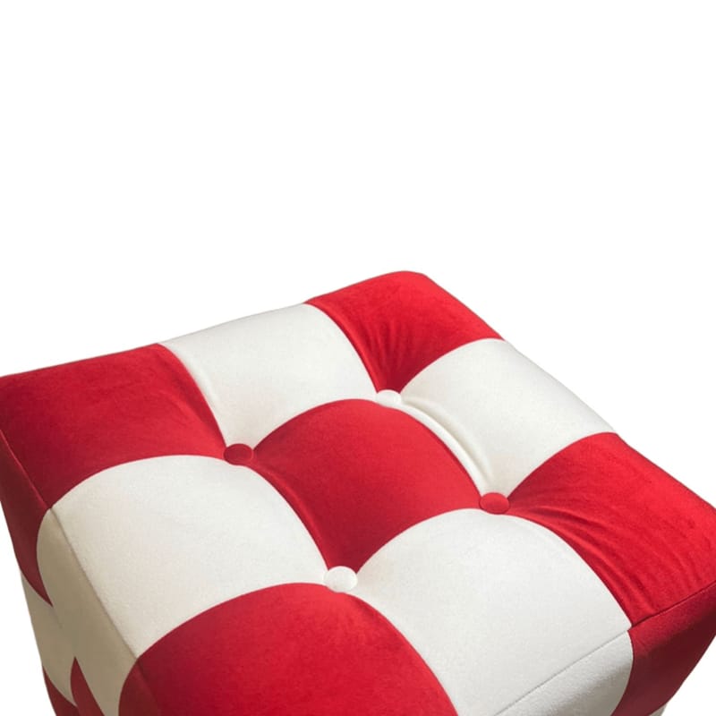 Peticire Sittpuff 42 cm - Röd och vit - Möbler - Stolar & fåtöljer - Pall & puff - Sittpuff