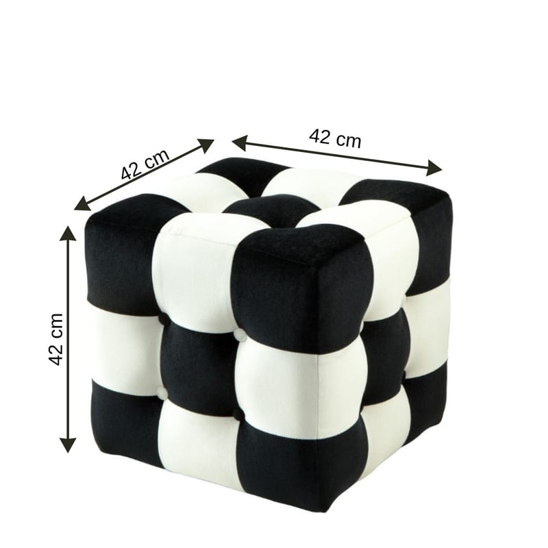 Peticire Sittpuff 42 cm - Svart och vit - Möbler - Stolar & fåtöljer - Pall & puff - Sittpuff
