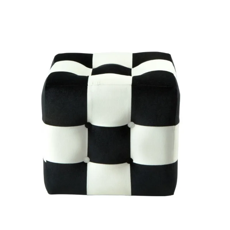 Peticire Sittpuff 42 cm, Svart/Vit