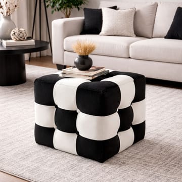 Peticire Sittpuff 42 cm - Svart/Vit - Möbler - Stolar & fåtöljer - Pall & puff - Sittpuff