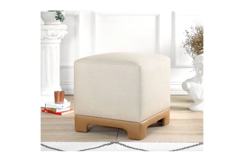 Puff Belarville Grädde / Beige - Grädde / Beige - Möbler - Stolar & fåtöljer - Pall & puff - Sittpuff