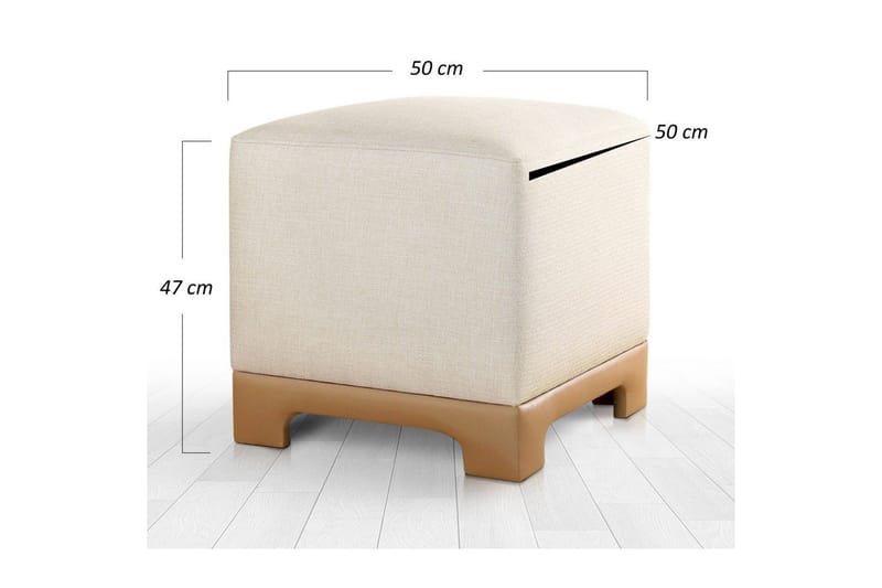 Puff Belarville Grädde / Beige - Grädde / Beige - Möbler - Stolar & fåtöljer - Pall & puff - Sittpuff