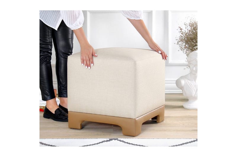Puff Belarville Grädde / Beige - Grädde / Beige - Möbler - Stolar & fåtöljer - Pall & puff - Sittpuff