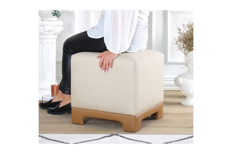 Puff Belarville Grädde / Beige - Grädde / Beige - Möbler - Stolar & fåtöljer - Pall & puff - Sittpuff