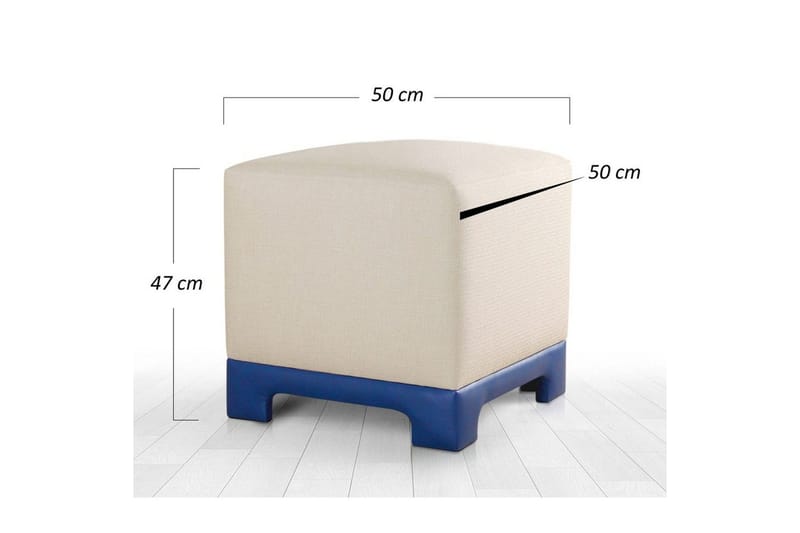 Puff Belarville Grädde / Blå - Grädde / Blå - Möbler - Stolar & fåtöljer - Pall & puff - Sittpuff