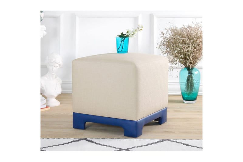 Puff Belarville Grädde / Blå - Grädde / Blå - Möbler - Stolar & fåtöljer - Pall & puff - Sittpuff