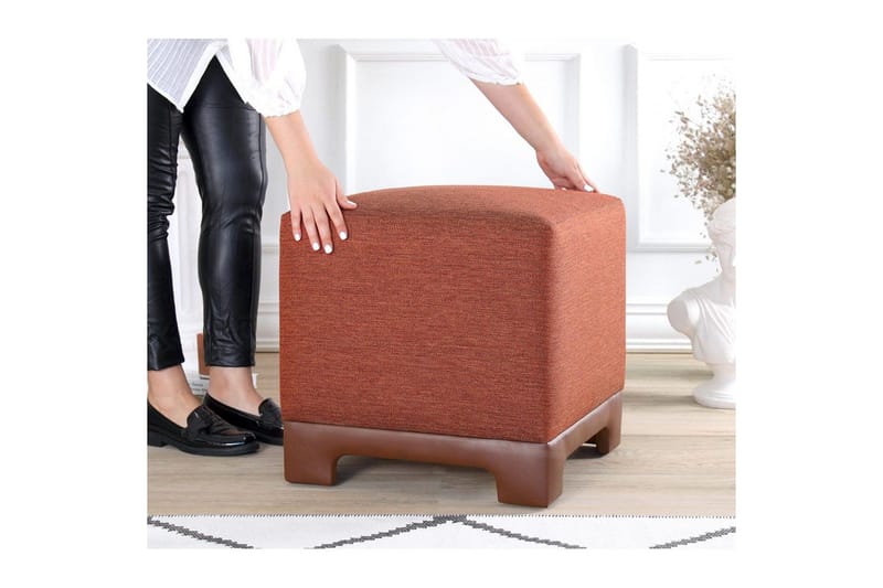 Puff Belarville Kakel Röd - Kakel Röd - Möbler - Stolar & fåtöljer - Pall & puff - Sittpuff