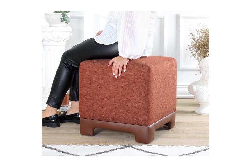 Puff Belarville Kakel Röd - Kakel Röd - Möbler - Stolar & fåtöljer - Pall & puff - Sittpuff