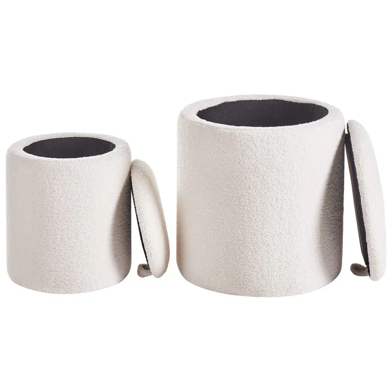 Puff Berea 2-pack - Vit - Möbler - Stolar & fåtöljer - Pall & puff - Sittpuff