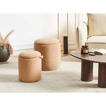 Puff Berea 2-pack - Brun - Möbler - Stolar & fåtöljer - Pall & puff - Sittpuff