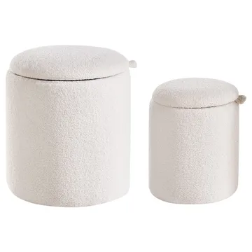 Puff Berea 2-pack - Vit - Möbler - Stolar & fåtöljer - Pall & puff - Sittpuff