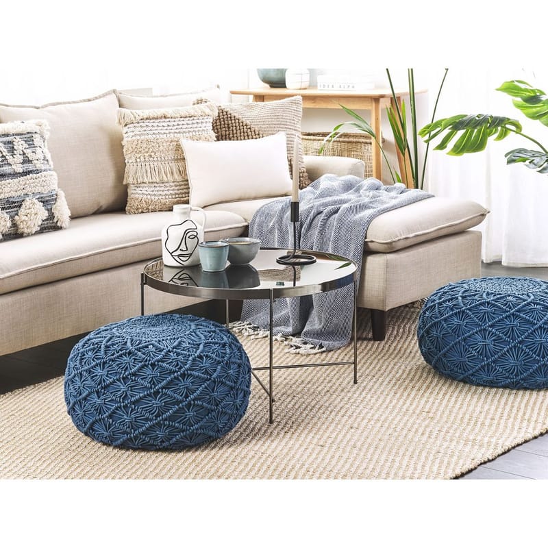 Puff Berkane - Blå/50x50x30 - Möbler - Stolar & fåtöljer - Pall & puff - Sittpuff