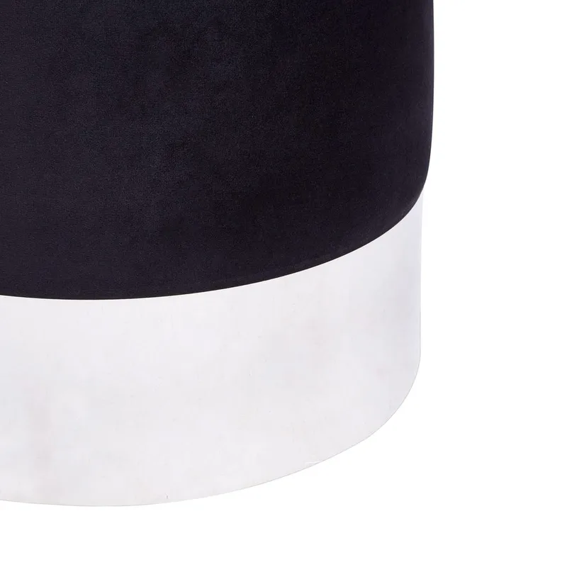 Puff Brigitte - Svart, Silver - Möbler - Stolar & fåtöljer - Pall & puff - Sittpuff