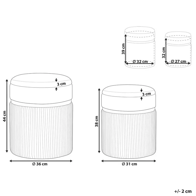 Puff Camdenton 2-pack - Grå - Möbler - Stolar & fåtöljer - Pall & puff - Sittpuff