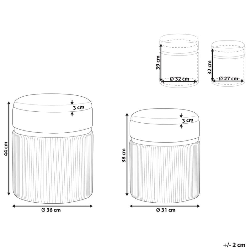 Puff Camdenton 2-pack - Grå - Möbler - Stolar & fåtöljer - Pall & puff - Sittpuff