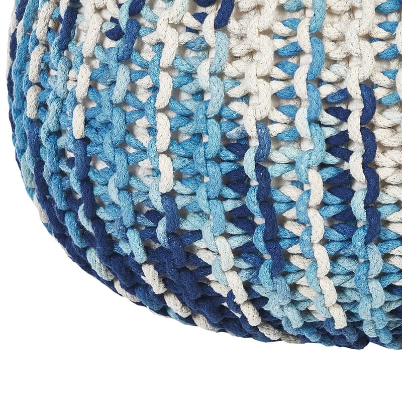 Puff Conrad - Vit, Blå - Möbler - Stolar & fåtöljer - Pall & puff - Sittpuff