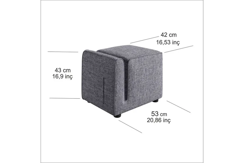 Puff Djarhint Grå - Grå - Möbler - Stolar & fåtöljer - Pall & puff - Sittpuff