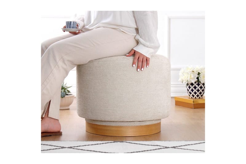 Puff Doroufield Grädde - Grädde - Möbler - Stolar & fåtöljer - Pall & puff - Sittpuff