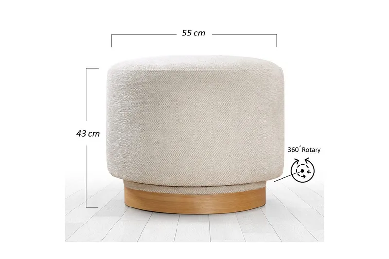 Puff Doroufield Grädde - Grädde - Möbler - Stolar & fåtöljer - Pall & puff - Sittpuff