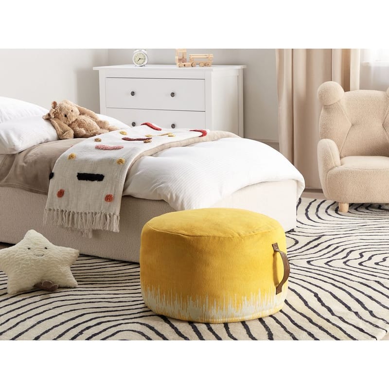 Puff Kawai - Gul, Vit - Möbler - Stolar & fåtöljer - Pall & puff - Sittpuff