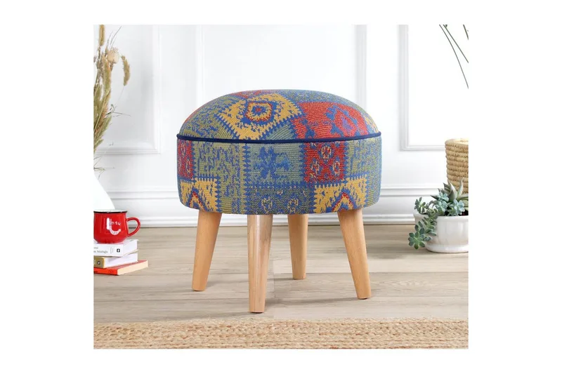 Puff Keliorbury Blå - Blå - Möbler - Stolar & fåtöljer - Pall & puff - Sittpuff