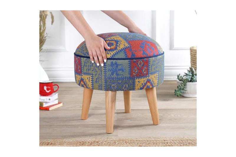 Puff Keliorbury Blå - Blå - Möbler - Stolar & fåtöljer - Pall & puff - Sittpuff