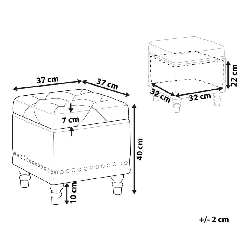 Puff Loretto - Rosa, Svart - Möbler - Stolar & fåtöljer - Pall & puff - Sittpuff