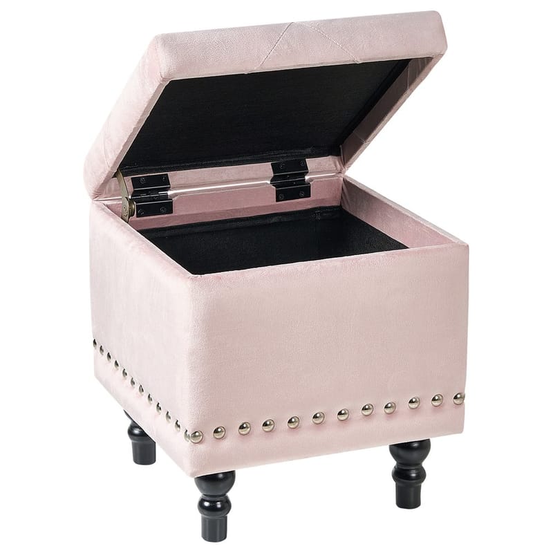 Puff Loretto - Rosa, Svart - Möbler - Stolar & fåtöljer - Pall & puff - Sittpuff