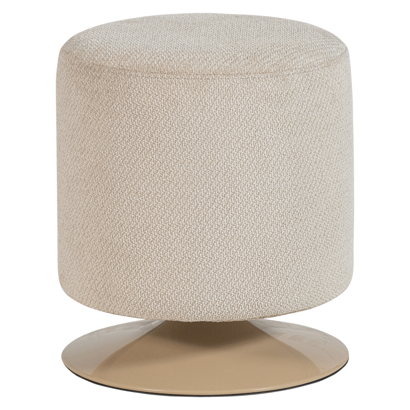 Puff med snurrfot Islen 39 cm Rund, Beige