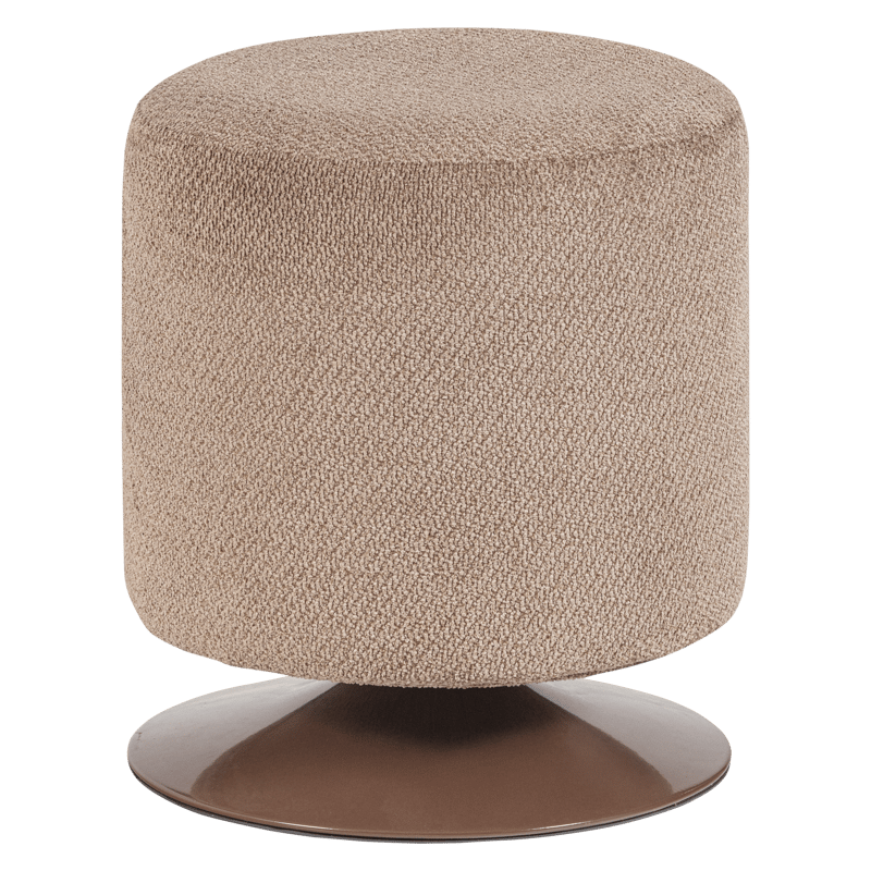 Puff med snurrfot Islen 39 cm Rund, Brun