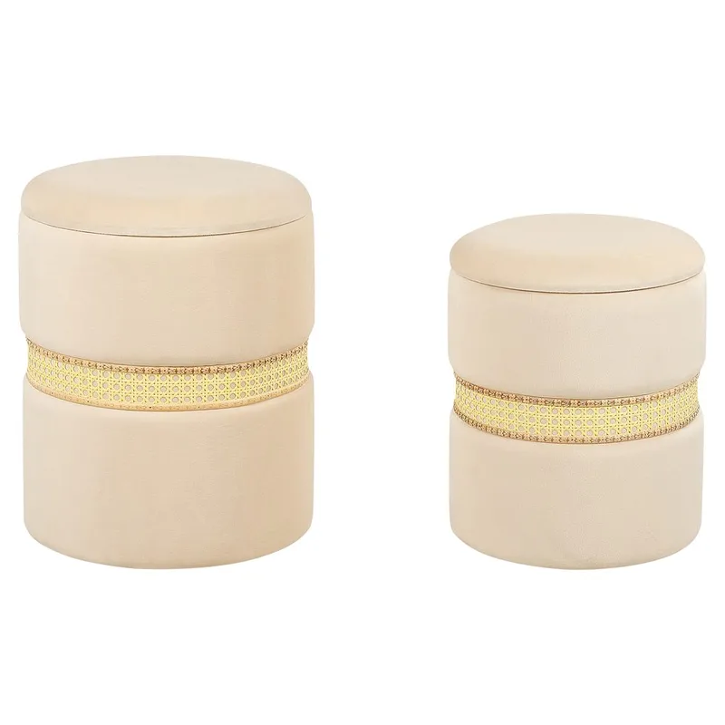 Puff Medford 2-pack - Beige - Möbler - Stolar & fåtöljer - Pall & puff - Sittpuff