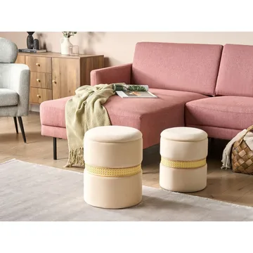 Puff Medford 2-pack - Beige - Möbler - Stolar & fåtöljer - Pall & puff - Sittpuff