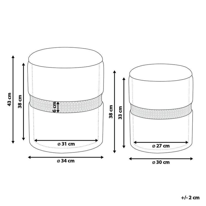 Puff Medford 2-pack - Grå - Möbler - Stolar & fåtöljer - Pall & puff - Sittpuff