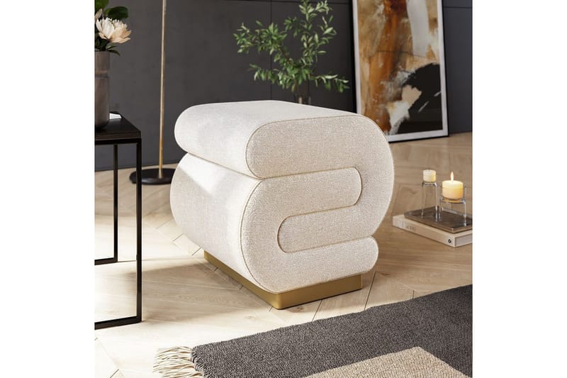 Puff Sanina Grädde - Cremevit - Möbler - Stolar & fåtöljer - Pall & puff - Sittpuff