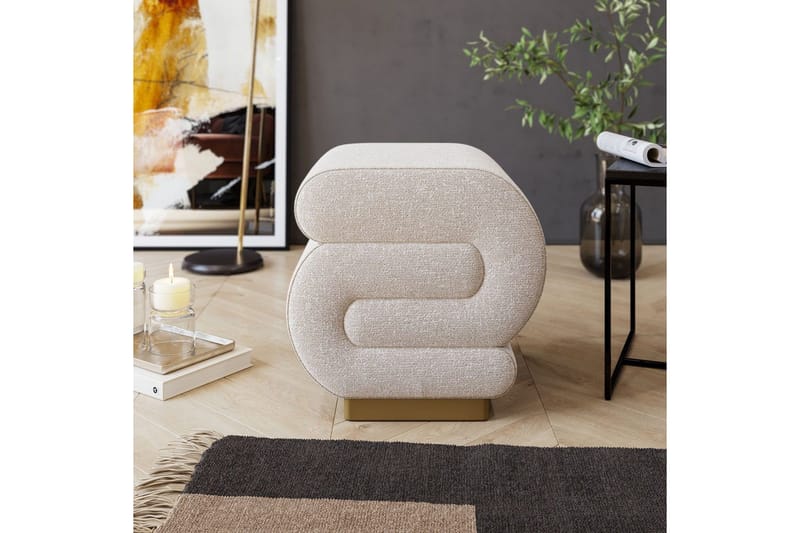 Puff Sanina Grädde - Cremevit - Möbler - Stolar & fåtöljer - Pall & puff - Sittpuff