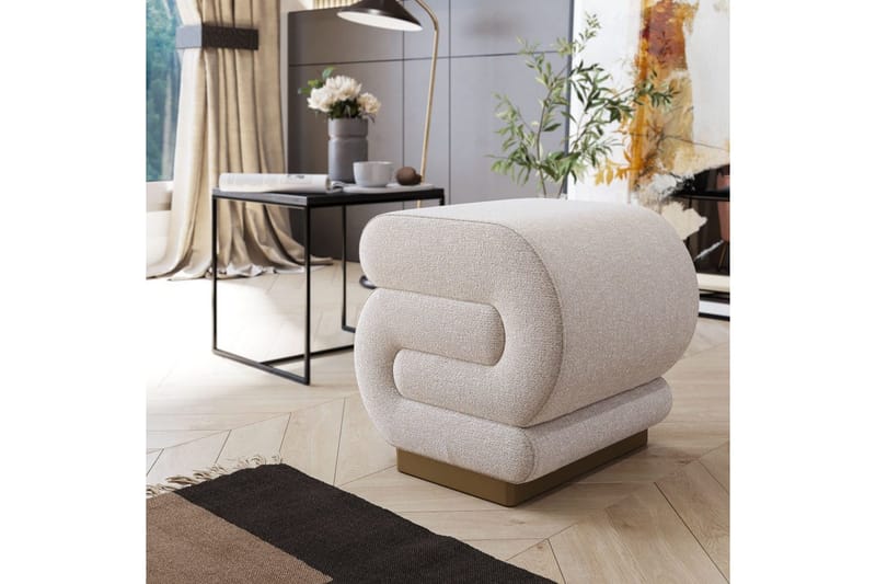 Puff Sanina Grädde - Cremevit - Möbler - Stolar & fåtöljer - Pall & puff - Sittpuff