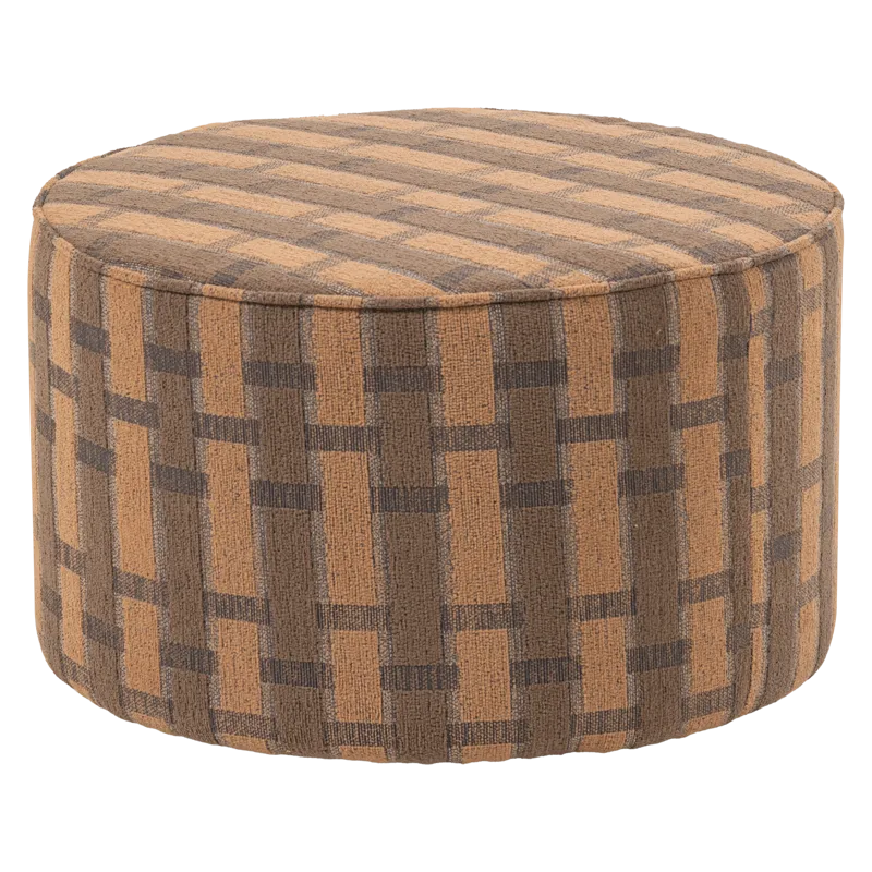 Puff Sarli 60 cm Rund, Brun/Rosa