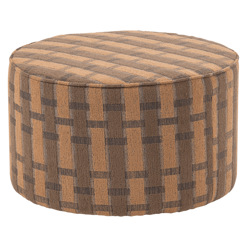 Puff Sarli 60 cm Rund, Brun/Rosa