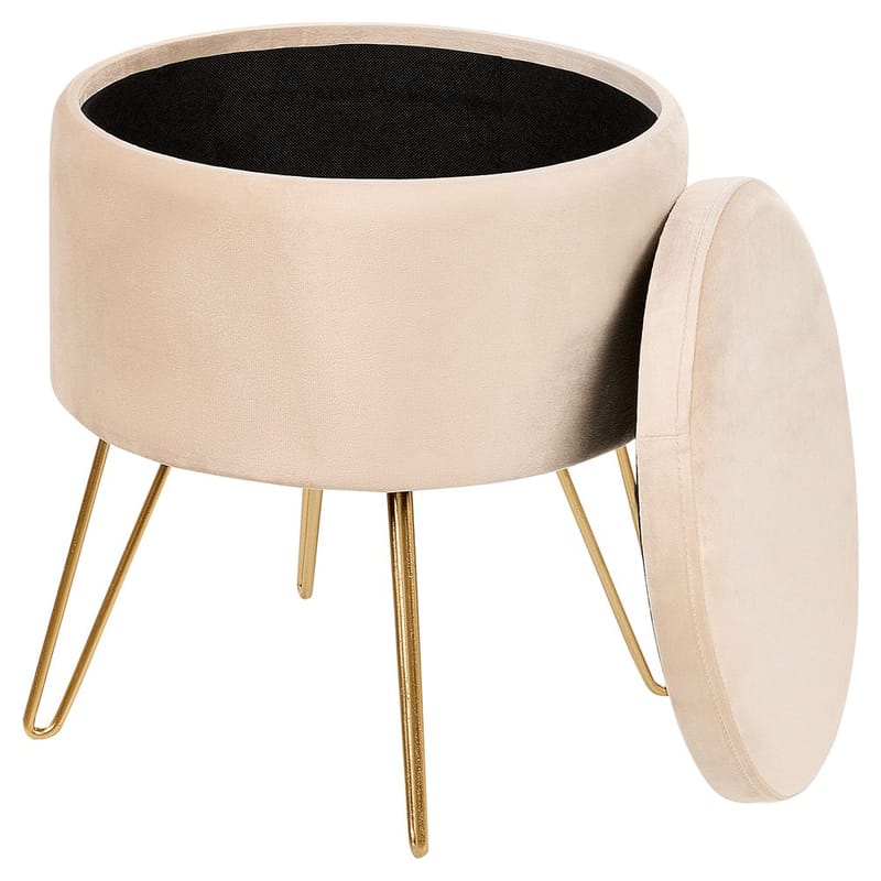 Puff Silas - Beige, guld - Möbler - Stolar & fåtöljer - Pall & puff - Sittpuff