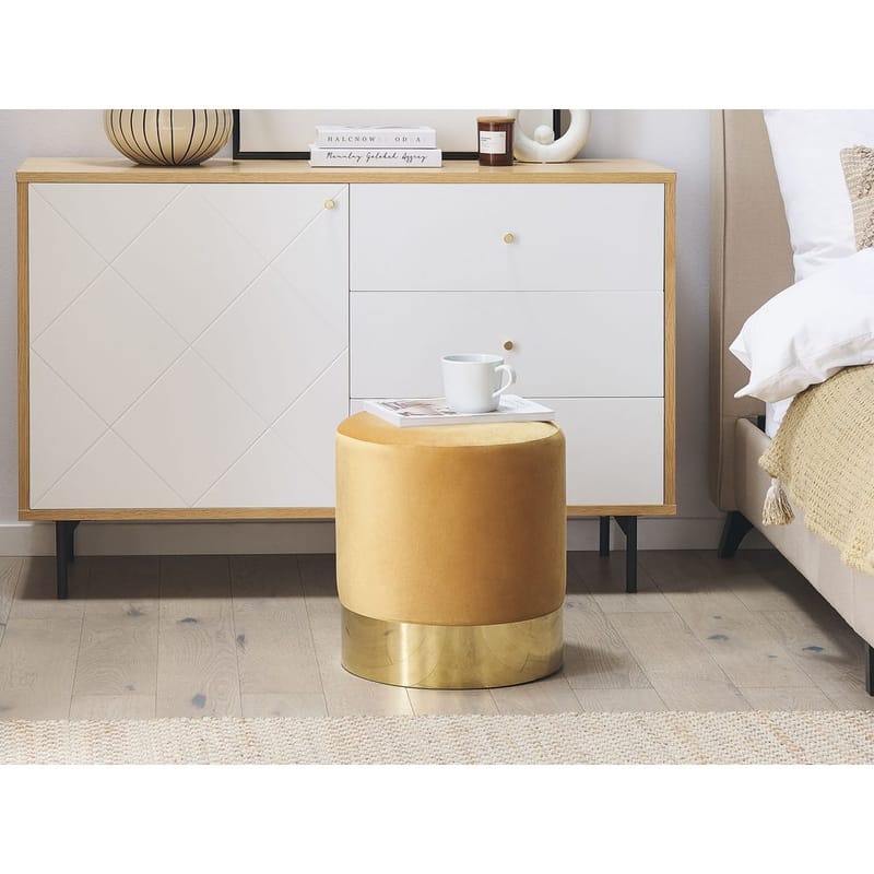 Puff Sophia - Gul, Guld - Möbler - Stolar & fåtöljer - Pall & puff - Sittpuff