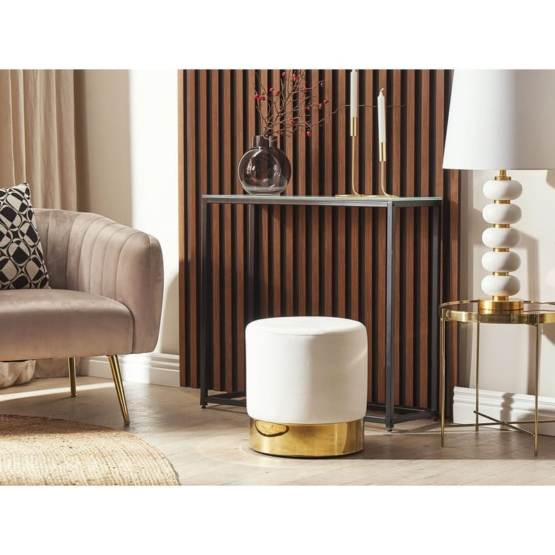 Puff Sophia - Vitt, guld - Möbler - Stolar & fåtöljer - Pall & puff - Sittpuff