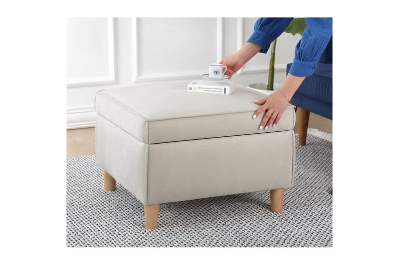 Puff Veyacen Grädde - Grädde - Möbler - Stolar & fåtöljer - Pall & puff - Fotpall