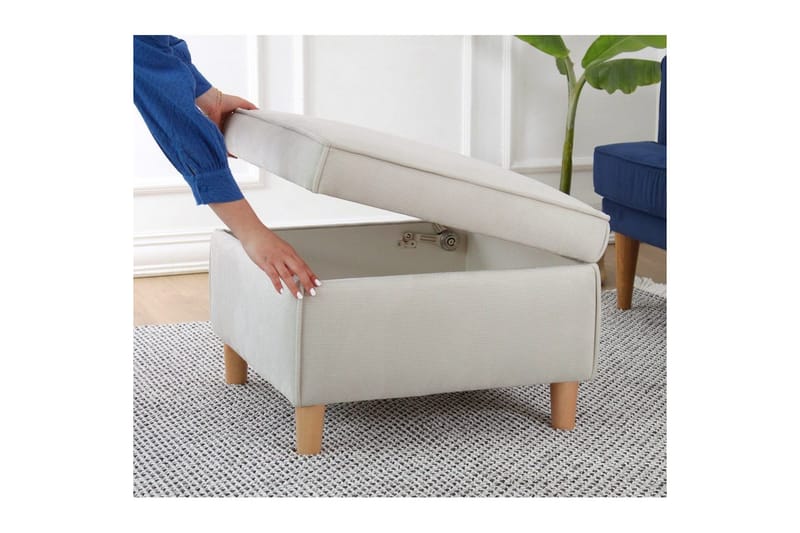 Puff Veyacen Grädde - Grädde - Möbler - Stolar & fåtöljer - Pall & puff - Fotpall