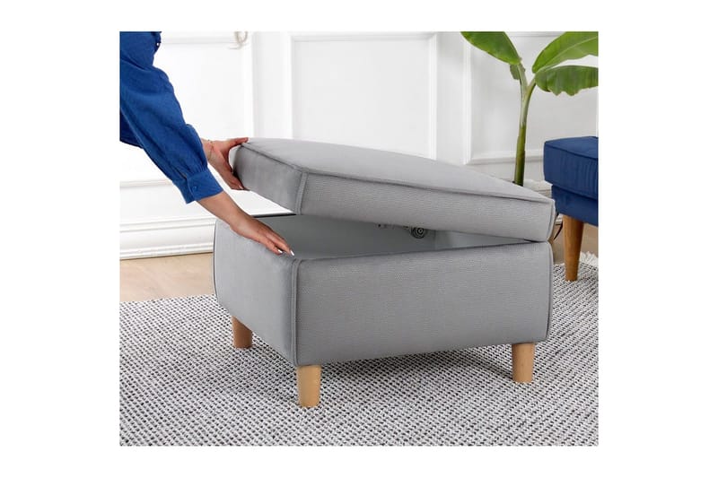 Puff Veyacen Grå - Grå - Möbler - Stolar & fåtöljer - Pall & puff - Fotpall